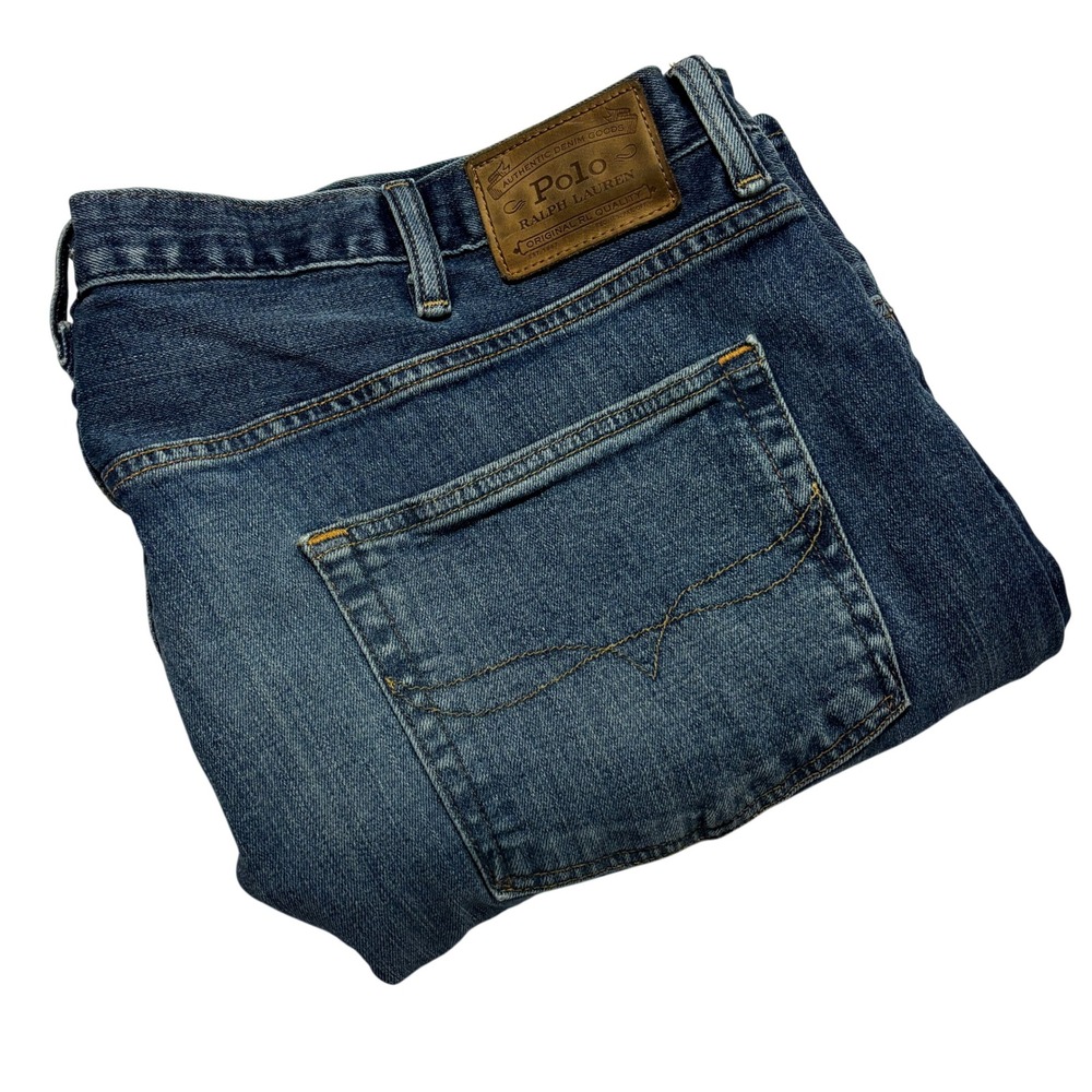 Polo Ralph Lauren Hampton Relaxed Straight Jeans Mens 44x30 Blue Medium Wash